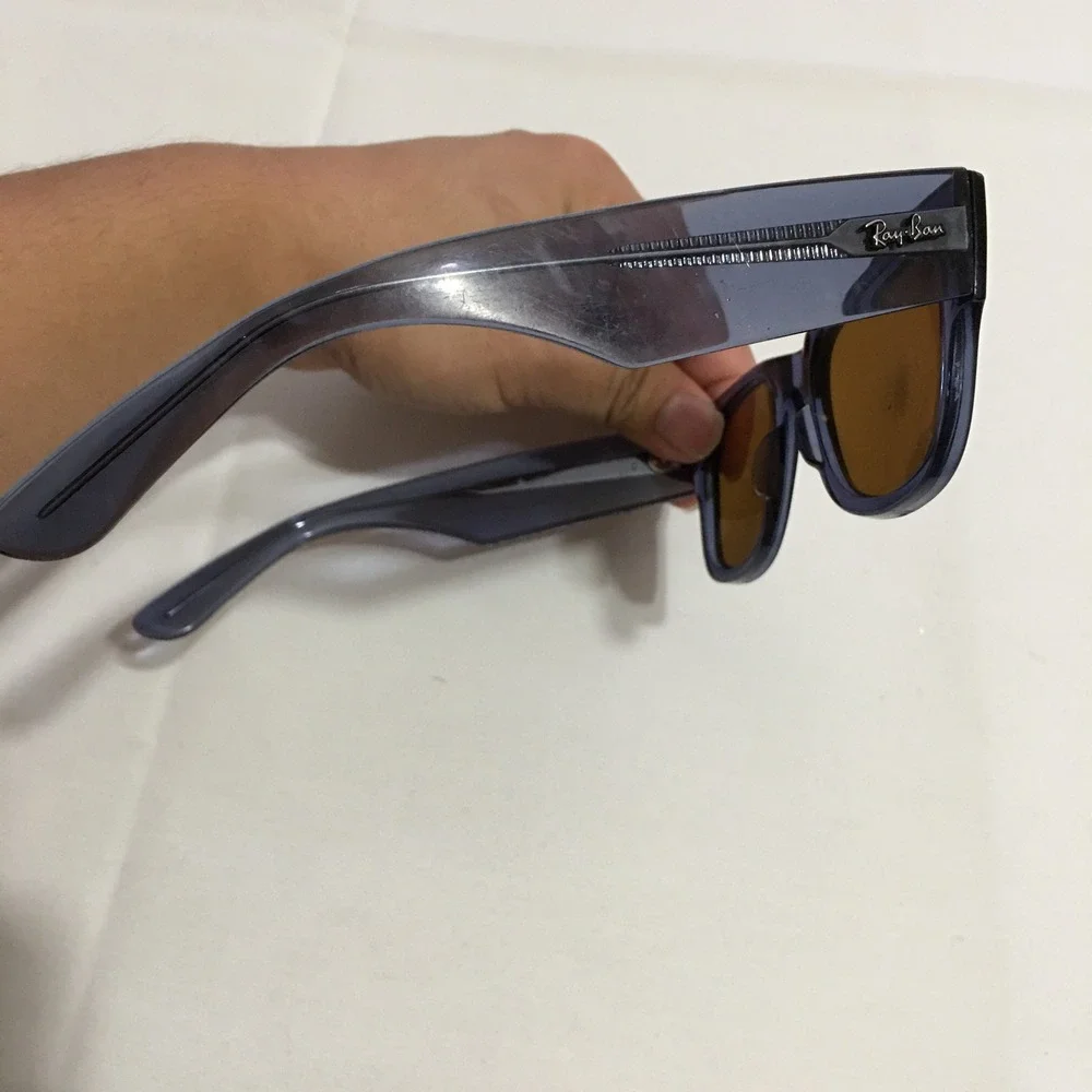 Ray-Ban Mega Wayfarer RB0840S Sunglasses Transparent Blue Frame Brown Lens Parts